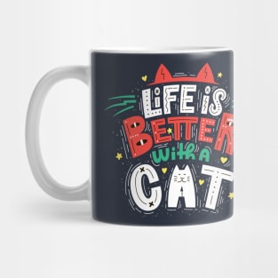 life is better with a cat doodle Mug